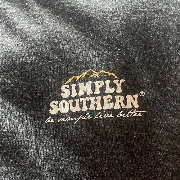 Simply Southern Tops - B49 Simply Southern Charcoal SS Tee with Gold Accents, Women’s XXL
